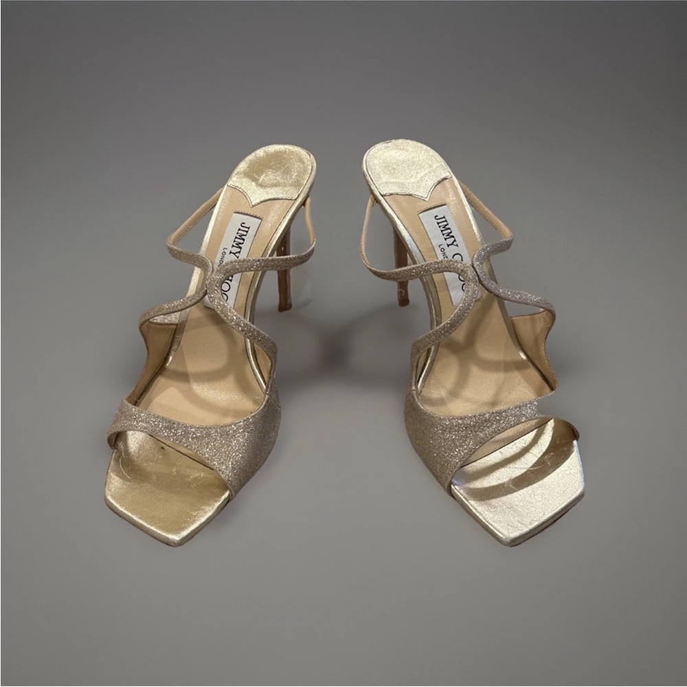 Jimmy Choo Gold Glitter Heels